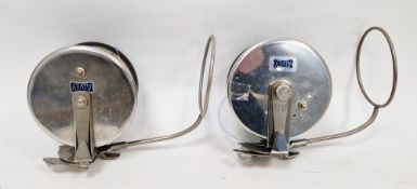 Two Charles Alvey & Son of Brisbane alloy and bakelite seawater reels, 4 3/4