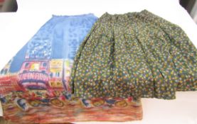 A quantity of vintage cotton and tweed skirts and a brown wool tweed suit labelled Country Life made