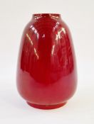 A Bernard Moore flambe vase of inverted baluster form, signed to base, 20cm high