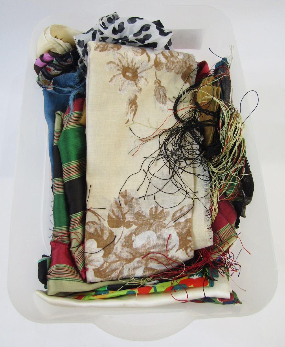 Quantity silk and other scarves to include Givenchy, 1930's Erfurt (1 box) - Image 2 of 2