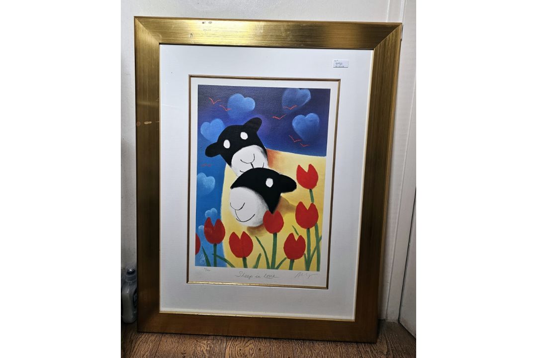 Mackenzie Thorpe (b. 1956) Signed limited edition print  'Sheep in lane' no. 16/850, titled and - Image 2 of 4