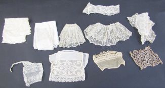 Quantity lace to include cuffs, collars, lappets and pieces