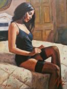 After Fabian Perez (Argentina, b.1967) Colour print on board 