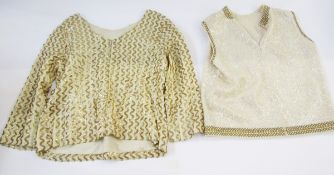 A large quantity of 1980's and 1990's sequinned evening tops and jackets and lame, to include