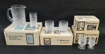 A quantity of Whitefriars 'Glacier' tableware to include a water-set, set of six whisky glasses,