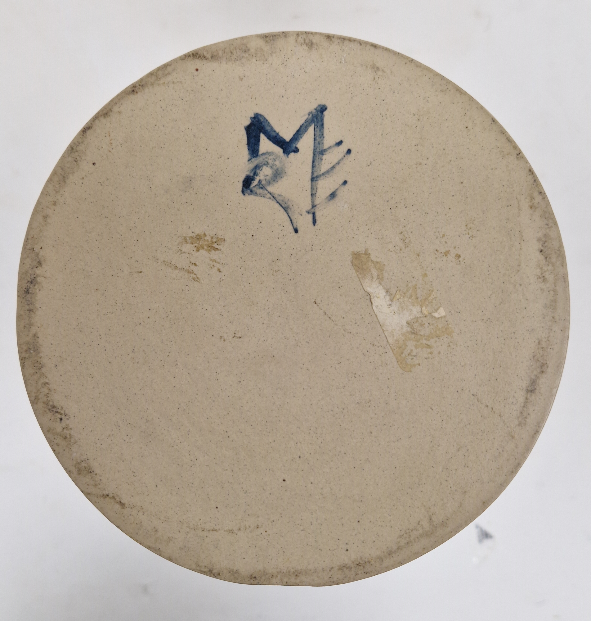 Richard and Elizabeth Mayhew - Studio pottery vase of inverted baluster form with mottled blue and - Image 2 of 4