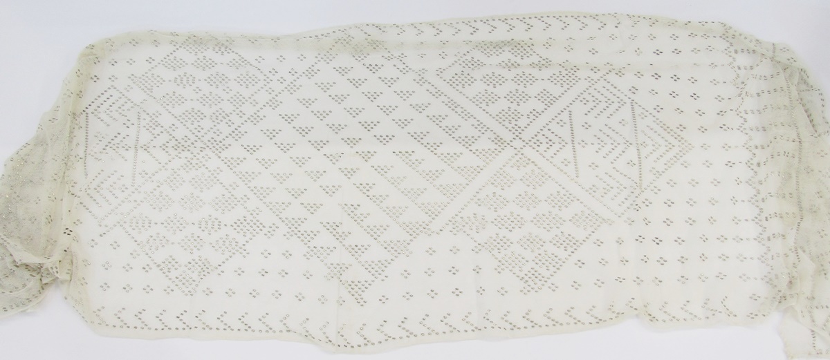 Edwardian/1920's beaded net short overlay blouse with beaded fringing and length of beaded net panel