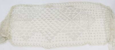 Edwardian/1920's beaded net short overlay blouse with beaded fringing and length of beaded net panel