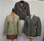 Five various ladies tweed riding/hacking jackets (5)