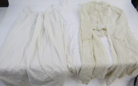 Victorian petticoats and undergarments, embroidery anglaise trimmed and lace trimmed, to include