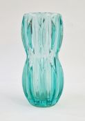 Jan Schmid (1937-2024) for Rosice Glassworks, Sklo Union, a pressed glass vase in turquoise