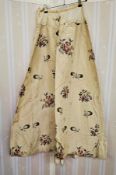 Late eighteenth century silk embroidered skirt, possibly Spitalfields c. 1780, the skirt is front
