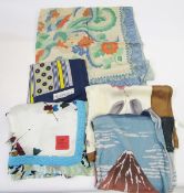 Quantity silk and other scarves to include Givenchy, 1930's Erfurt (1 box)