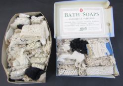 Two boxes of lengths of lace edgings and pieces (2 boxes)