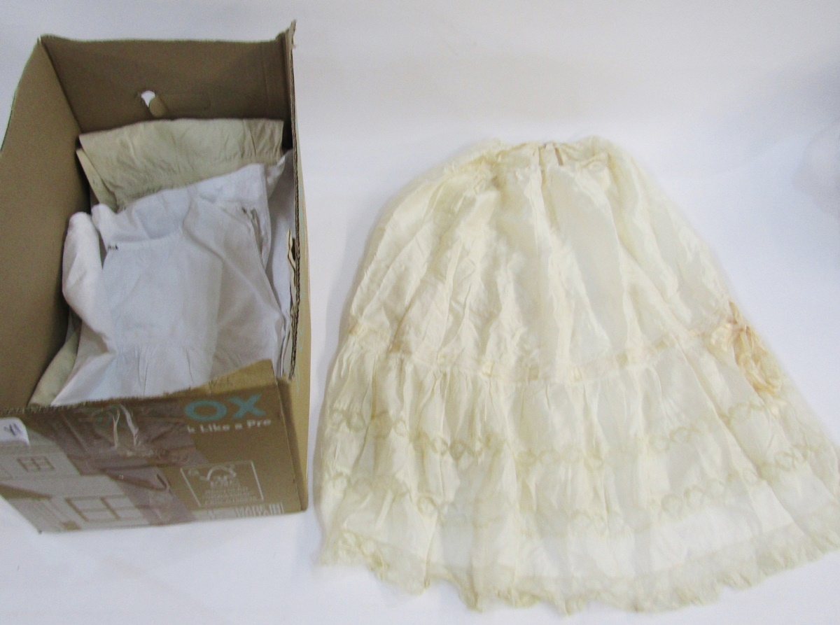Victorian petticoats and undergarments, embroidery anglaise trimmed and lace trimmed, to include - Image 3 of 3