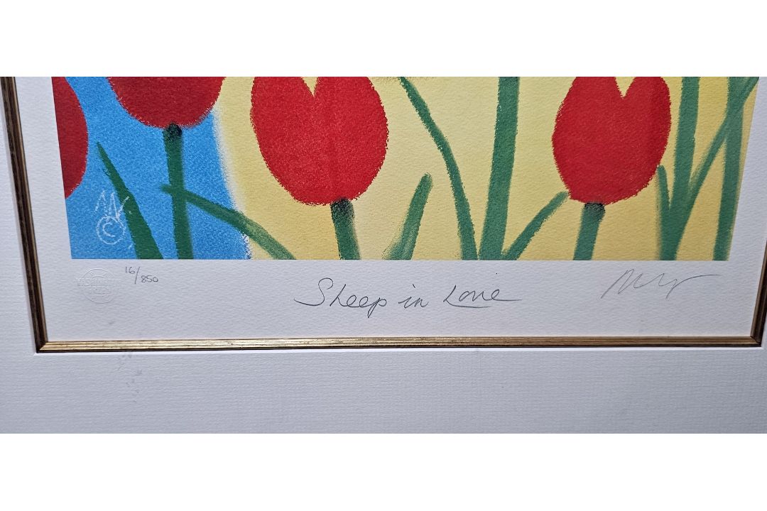 Mackenzie Thorpe (b. 1956) Signed limited edition print  'Sheep in lane' no. 16/850, titled and - Image 3 of 4