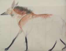 John Rattenbury Skeaping Pastel of a wolf, 42cm x 54cm