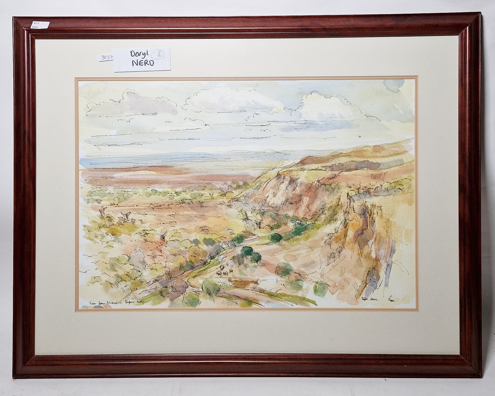 Daryl Christopher Nero (b.1946) Watercolour and black ink on paper View from Chizarira Safari Lodge, - Image 2 of 4
