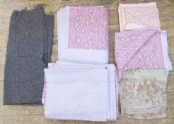 A quantity of lengths of fabric to include floral chintz, striped cotton, sprig and printed