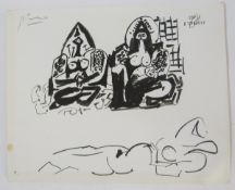 A proof print, Picasso 'Study for Turkish dancers', Cannes edition, 1956, taken from ink drawings