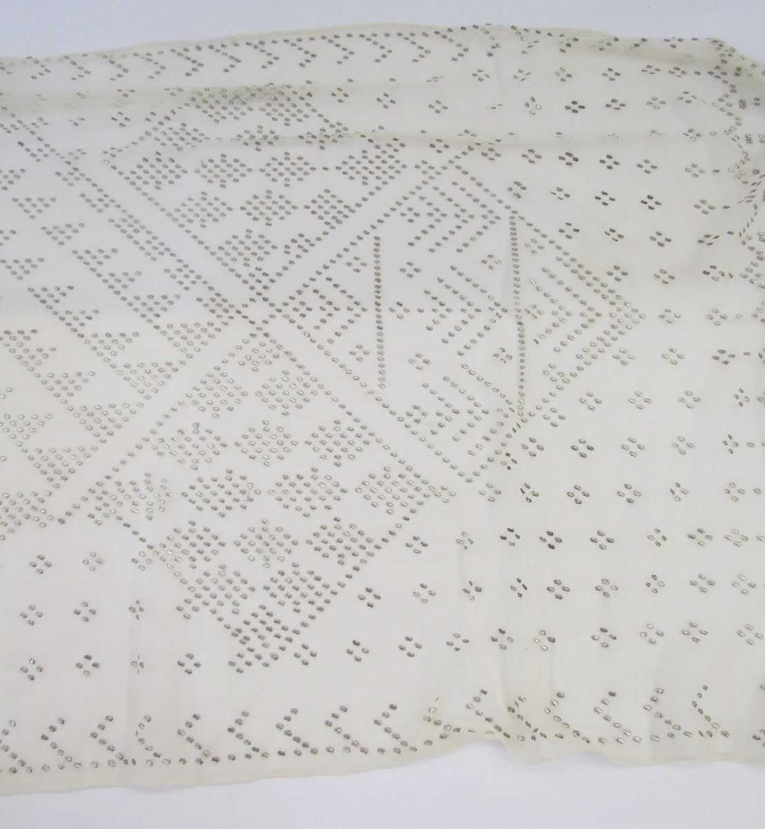 Edwardian/1920's beaded net short overlay blouse with beaded fringing and length of beaded net panel - Image 2 of 15
