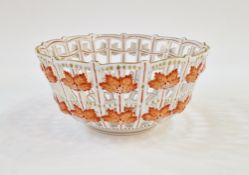 A Herend pierced bowl with floral decoration, stamped to base, height 7.5cm, diameter 15.5cm