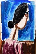 Josef Herman (1911-2000) Watercolour on paper “Lady facing away”, 24cm x 17cm From the collection of