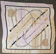 Hermes silk scarf - 'Clic Clac' 1970's design by Julie Abadi - ( printed on one side only) tiny