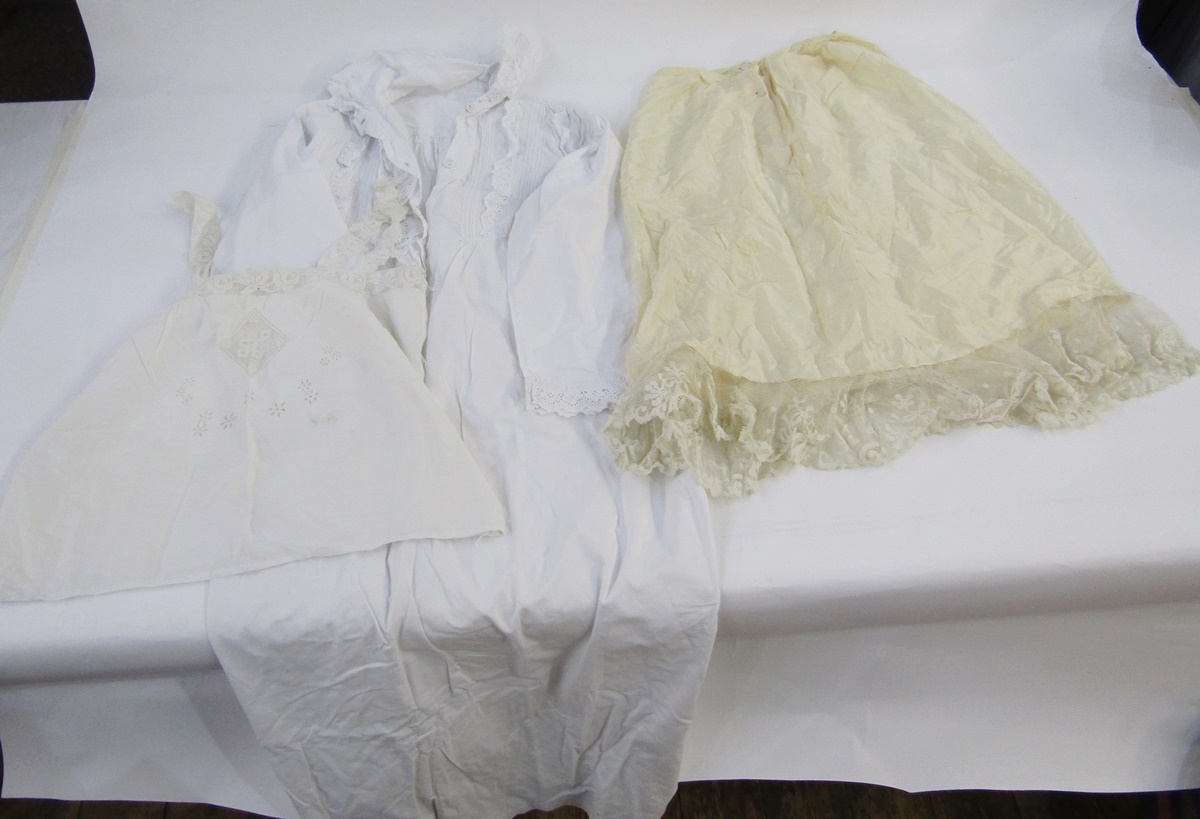 Victorian petticoats and undergarments, embroidery anglaise trimmed and lace trimmed, to include - Image 2 of 3