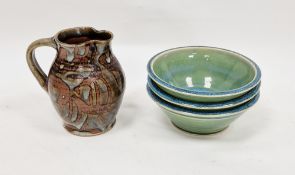 Peter Arnold (1927-2013) for Alderney Pottery, a stoneware jug with tenmoku glaze, impressed mark to