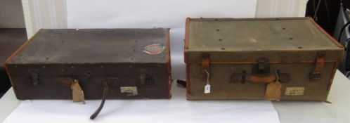 An early 20th century canvas and leather bound steamer trunk and a mid-century Jenner's (