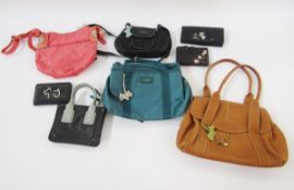 Collection of Radley handbags and purses including tan leather handbag, 37cm wide, black leather