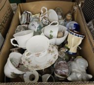 Alum Bay glass Isle of Wight egg-shaped paperweight and others similar, a Torquay double-handled