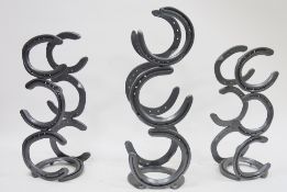 Three tower three-bottle wine racks (3)