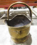 Vintage brass coal scuttle