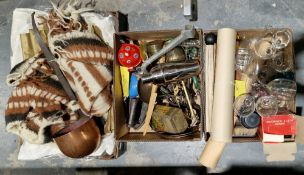 Large brass and wrought iron vintage ladle, T Sheldon & Co flat iron, Paterson Major View 6x6