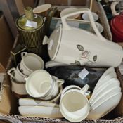 Crown Devon Ivory Queen part tea service, an Impact British anchor coffee pot and a Sylvac jug in