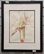 Two watercolour and pencil figure studies, one indistinctly signed and dated 4th Sept. '05, framed
