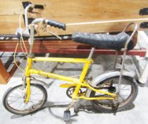 Raleigh Chipper child's bike with yellow painted frame, leather seat