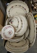 Royal Doulton St James part dinner service to include lidded tureens, dinner plates, side plates,