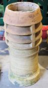 Terracotta vented chimney pot, 77cm high  Condition Report Diameter of base 34.5cm