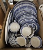 Quantity of Willow pattern blue and white ceramics to include plates, bowls, teacups, etc by