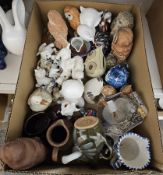 Views of Nature Barnell Fungi model, a Mats Jonasson lead crystal owl ornament and other items (1