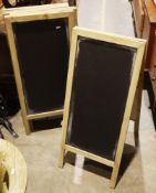 Five advertising A-boards, pine framed blackboards, 98cm high (5)