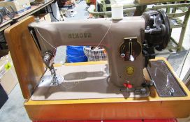 Singer 201K sewing machine, serial no EN151623, fitted with a Singer sewing motor, serial no