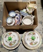 Early 19th century Newhall imari pattern saucer dish, printed and painted with chinoiserie figures