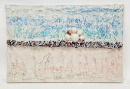 Rose Feller (aka Rozsa Szucs, Hungarian, b.1975) Mixed media on canvas 'Ocean', abstract