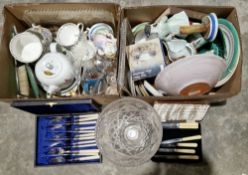 Assorted ceramics and glass including a Queens Hookers fruit pattern part tea service, an Aynsley