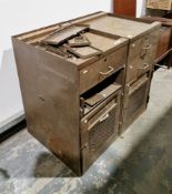 Pair of early to mid-20th century industrial-style metal cabinets (understood to have been used in a