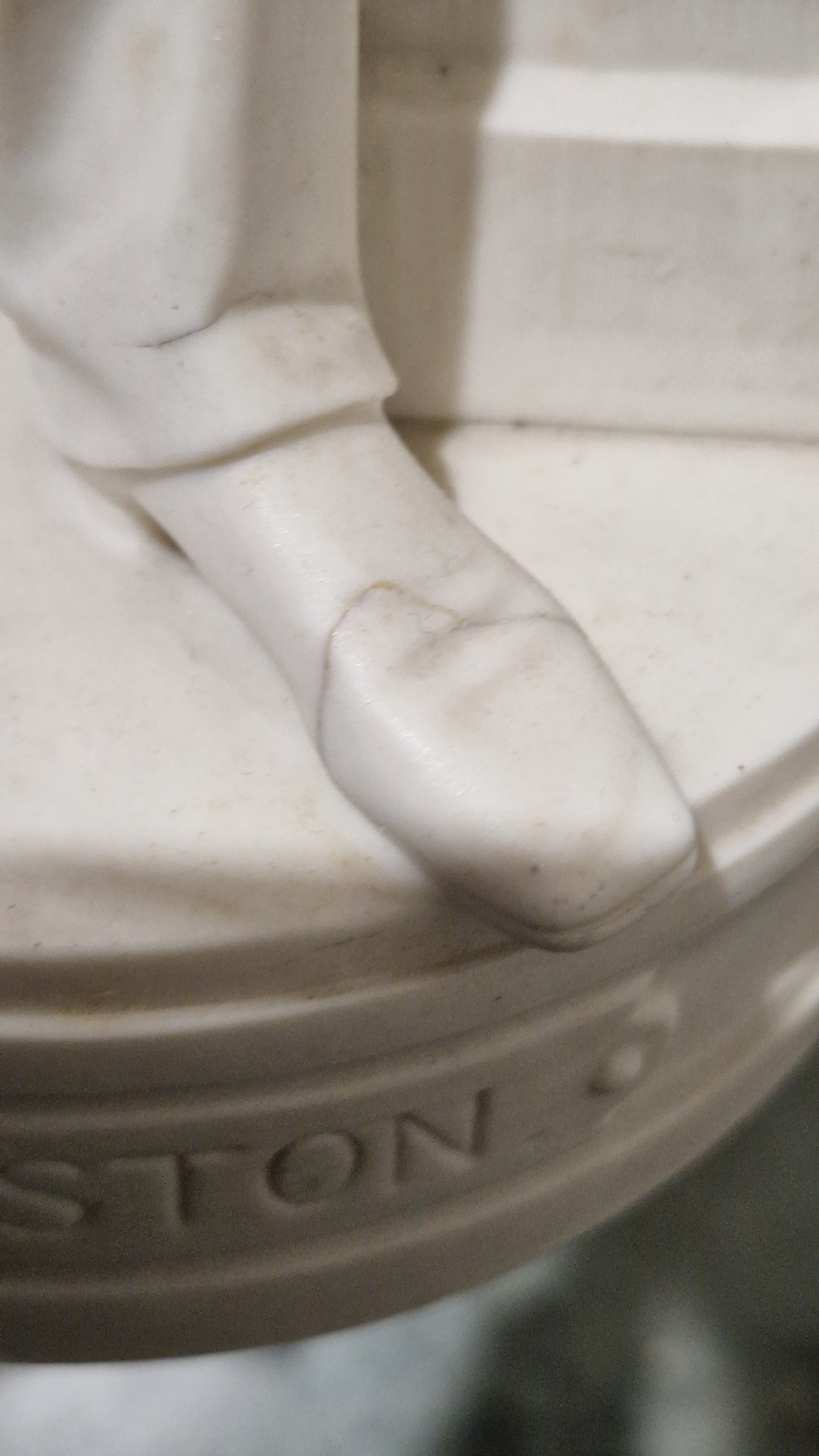 Hill Pottery Company (Burslem) parian figure of Palmerston, standing beside an inscribed column, - Image 6 of 17